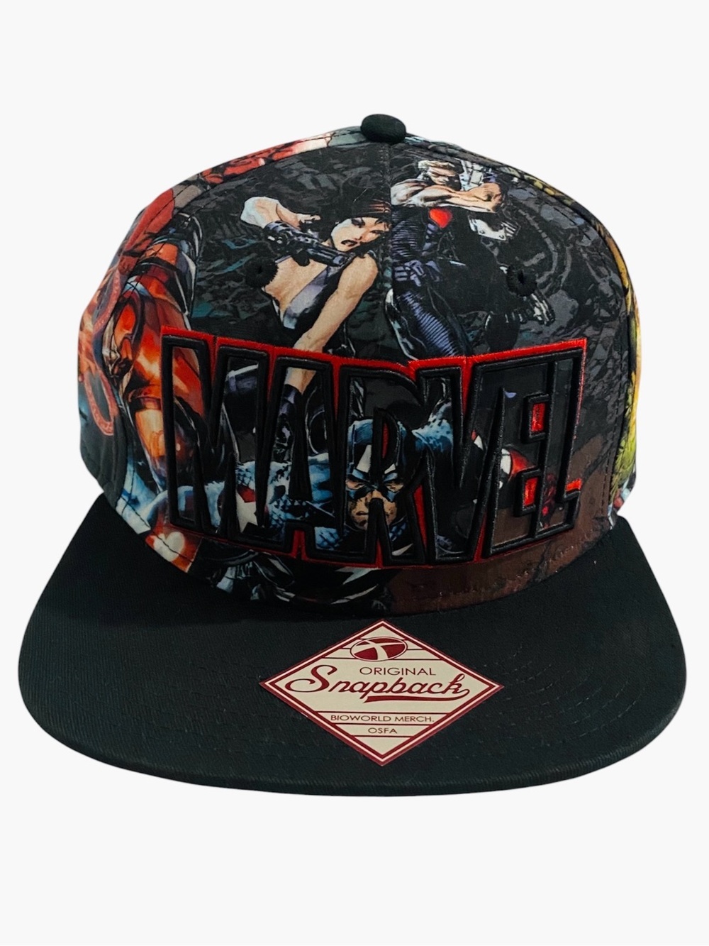 New Marvel Embroidered Logo Sublimation Print Snapback Hat Adult Cap Deadstock